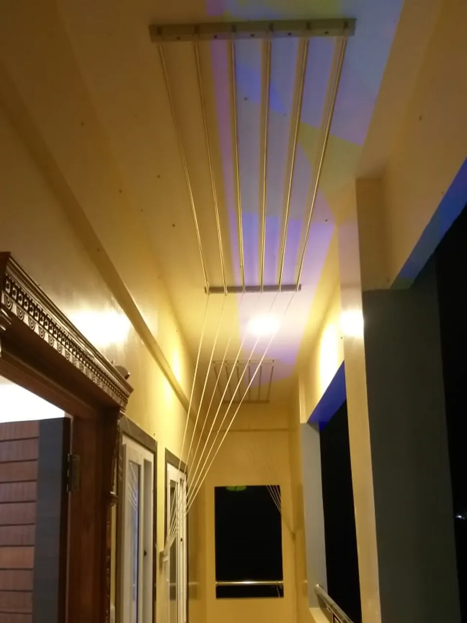 False Ceiling installation in hallway