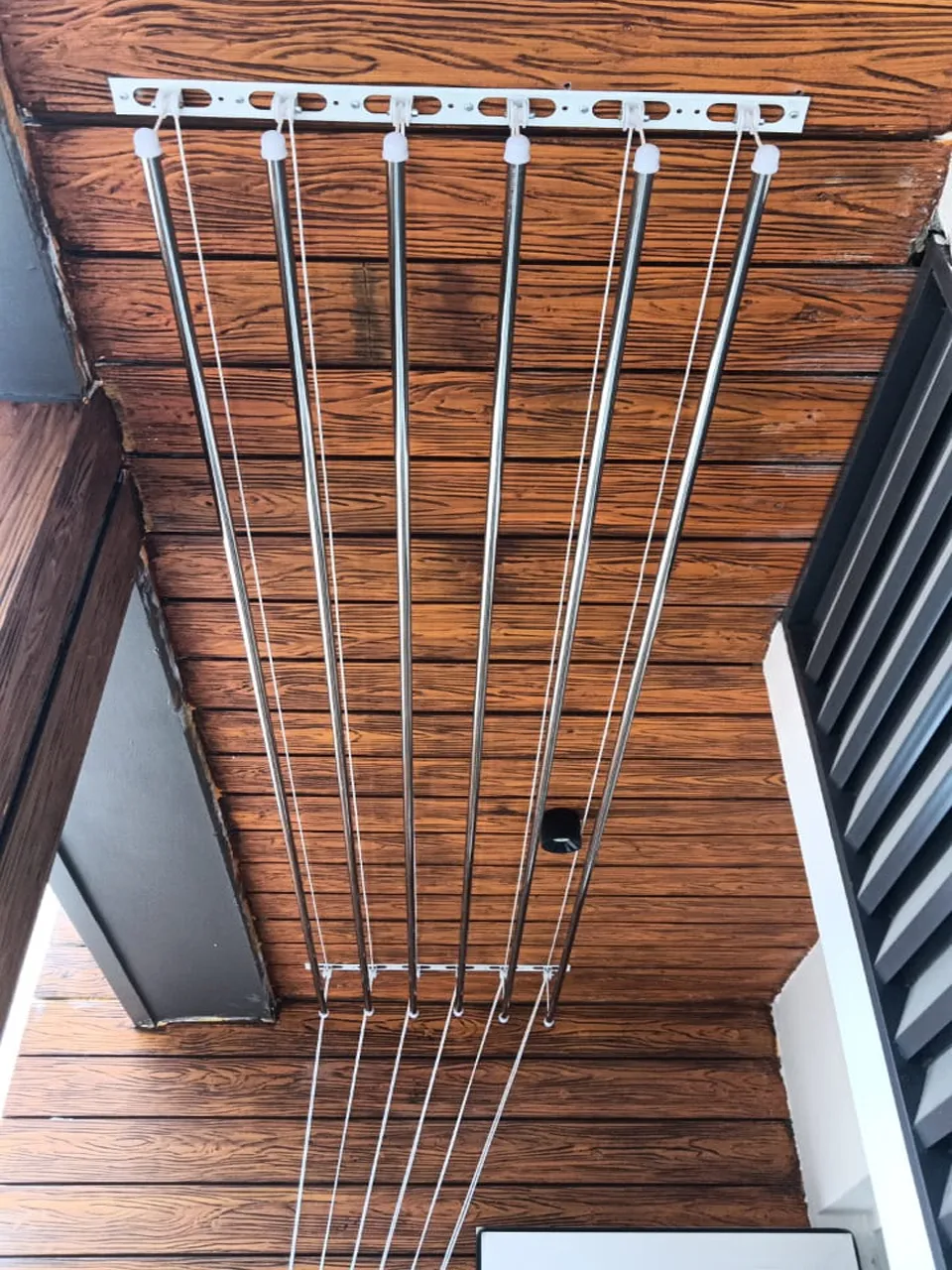 Ceiling Mount on wooden slat ceiling