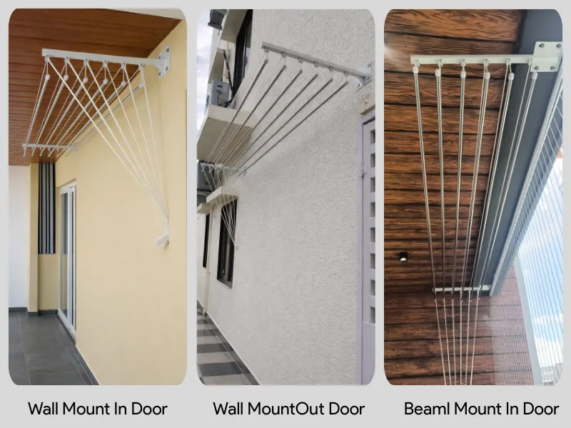 Wall mount indoor, wall mount outdoor and beam mount indoor comparison